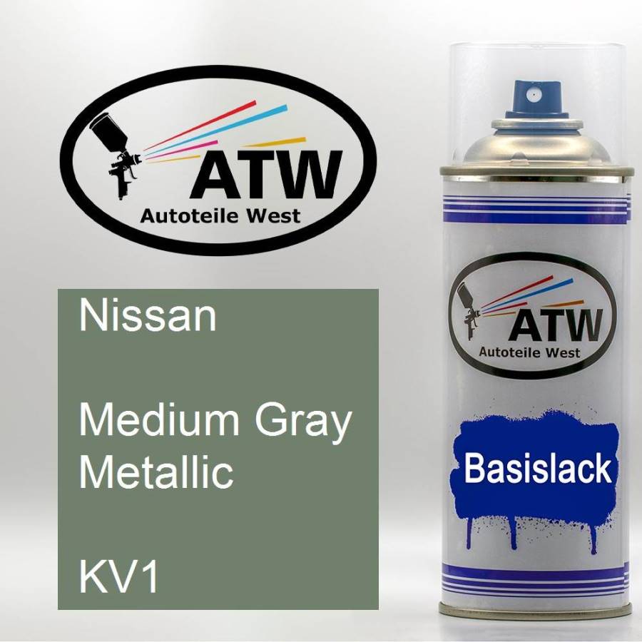 Nissan, Medium Gray Metallic, KV1: 400ml Sprühdose, von ATW Autoteile West.